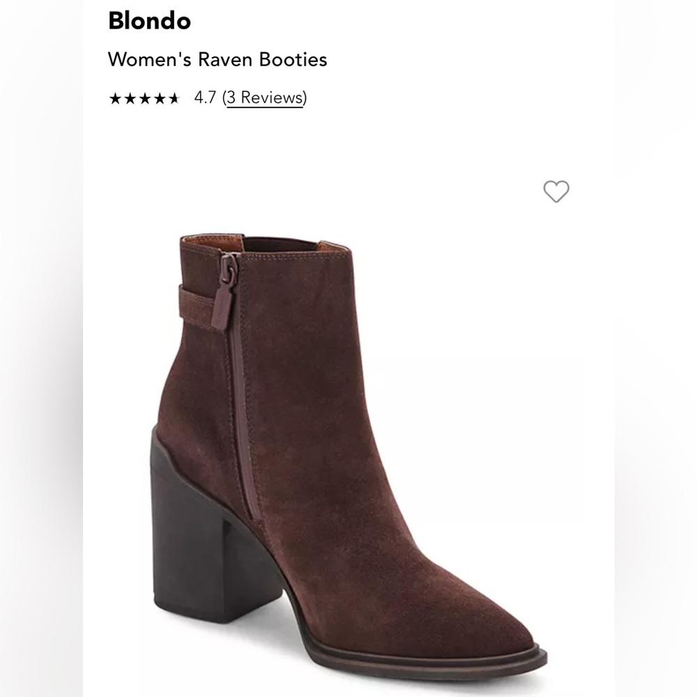Blondo Raven brown suede waterproof women’s booties size 8